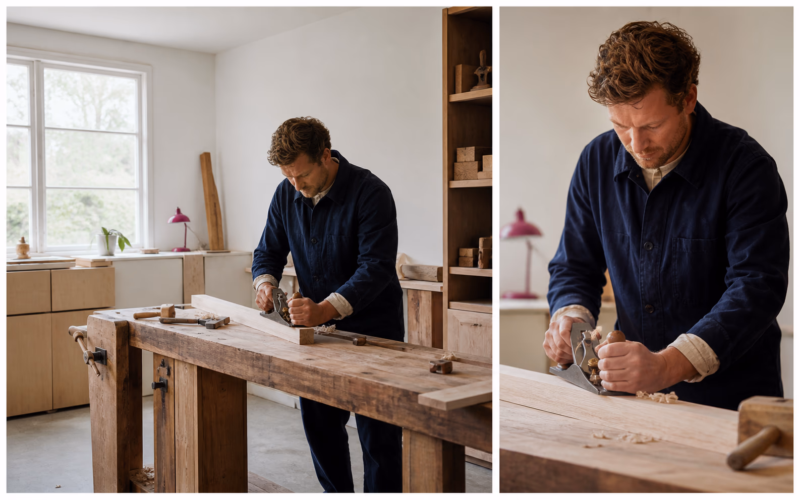 Dezelfde fictieve werksituatie in een brede en verticale uitsnede