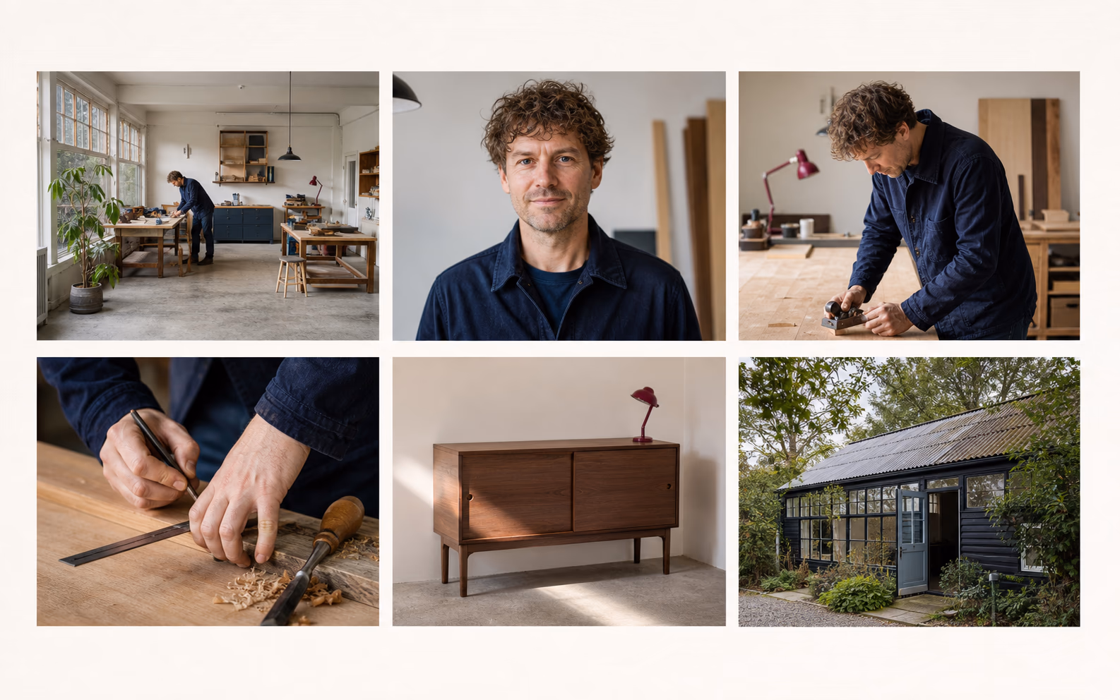 Contactvel met een brede foto, portret, werksituatie, detail, resultaat en locatie