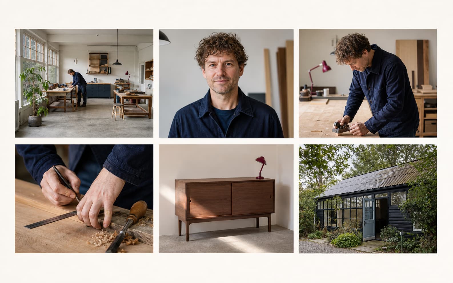 Contactvel met een brede foto, portret, werksituatie, detail, resultaat en locatie