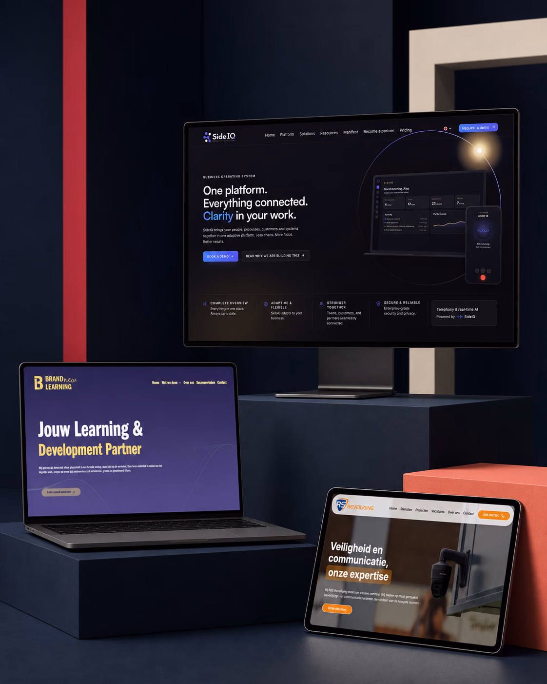 SideIQ en meerdere websites in een werkplekcompositie