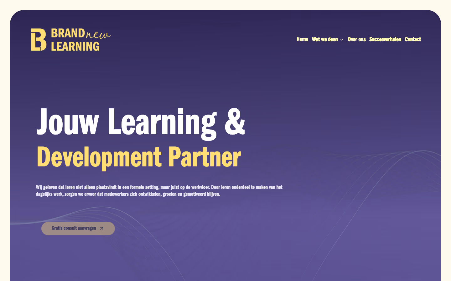 Website van Brandnew Learning