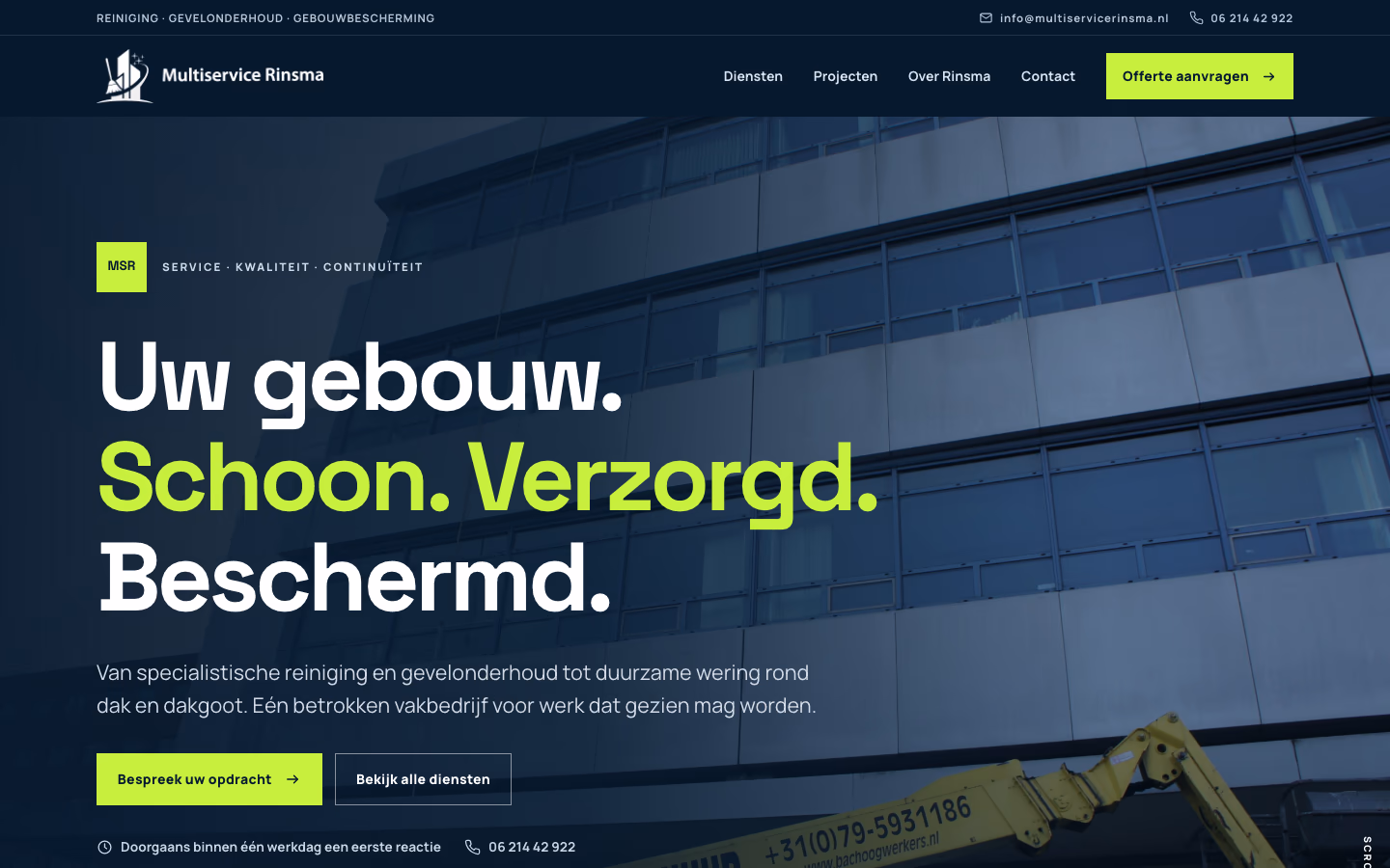 Website van Multiservice Rinsma