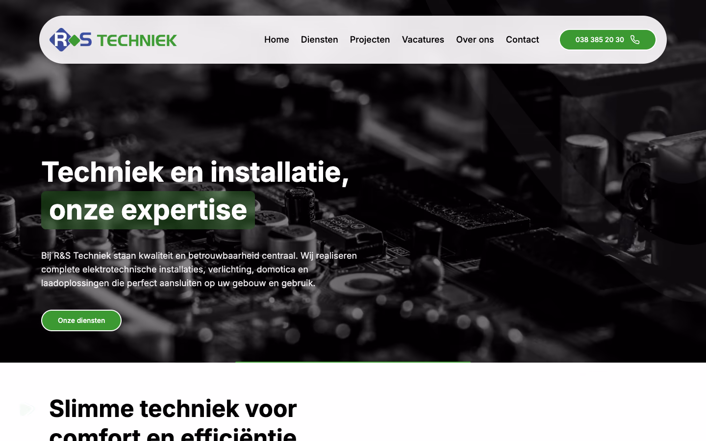 Website van R&S Techniek