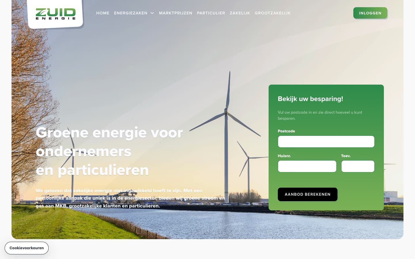 Website van Zuid Energie